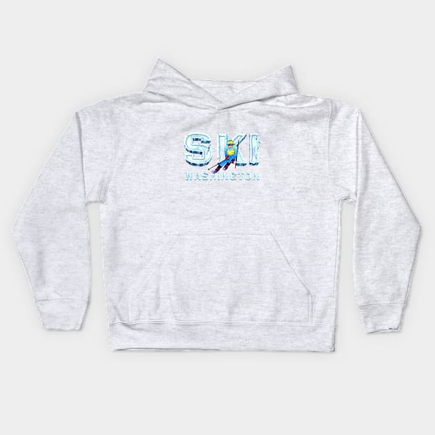 Ski Washington Kids Hoodie by teepossible